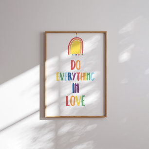 Boho pastel Tun Sie alles in Liebe Poster