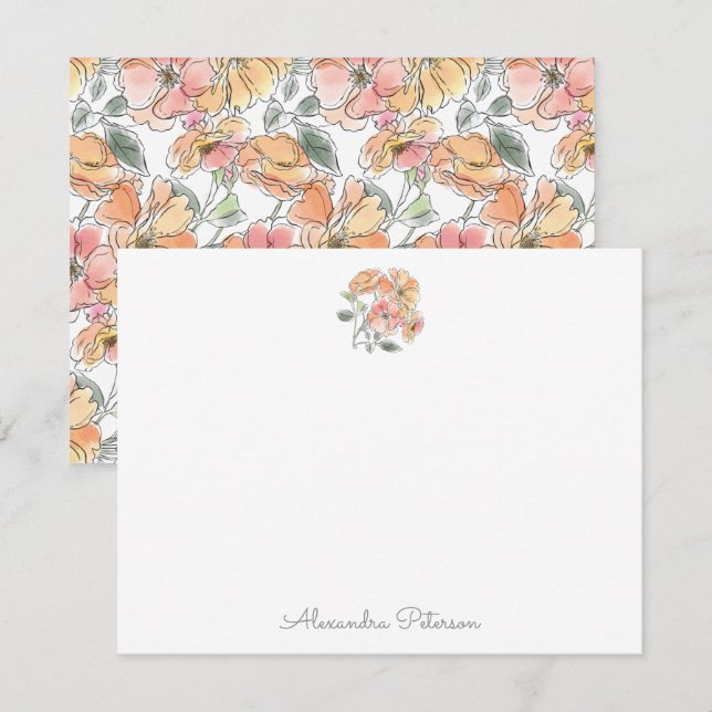 Boho Pastel Watercolor Brautparty Custom Mitteilungskarte (Vorne/Hinten)