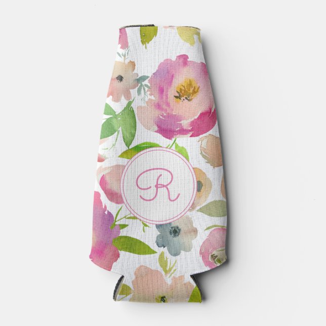 Boho Pastel Watercolor Flaschenkühler (Vorderseite)