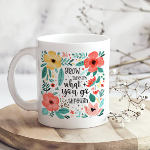 Boho Pastel-Wildblumen Inspiration und Selbstverso Kaffeetasse