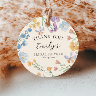 Boho Pastel Wildflower Bridal Shower Favor Geschenkanhänger
