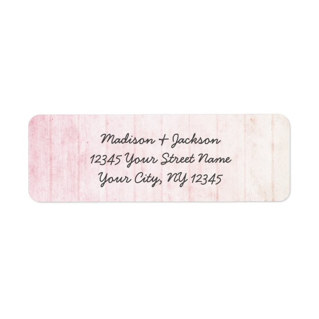 Boho Pastel Wood Grain Wedding Rücksendeadresse (Vorne)