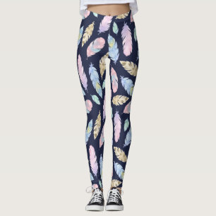 Boho-Pastell-Feder-Leggings Leggings