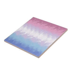 Boho-Pastell-Fluffig-Abstrakte Bigender-Stolzflagg Fliese