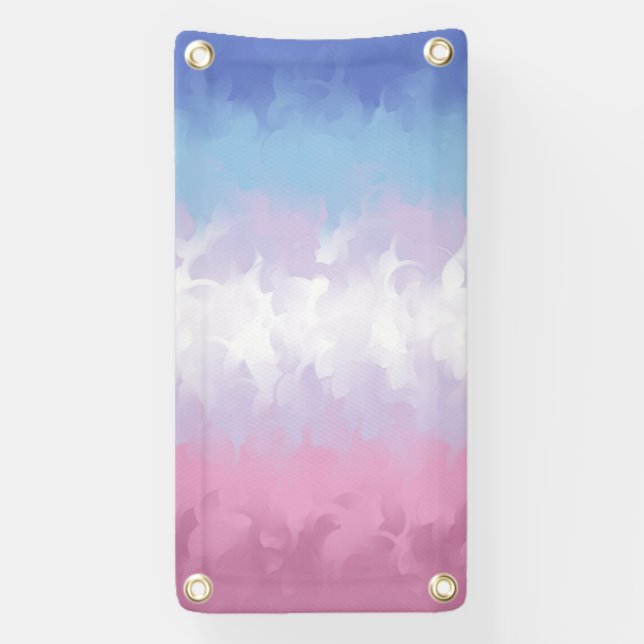 Boho-Pastell-Fluffig-Abstraktes Bigender-Stolz-Fla Banner (Vertikal)