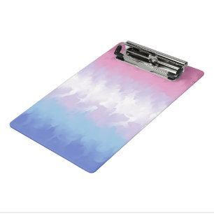 Boho-Pastell-Fluffig-Abstraktes Bigender-Stolz-Fla Mini Klemmbrett