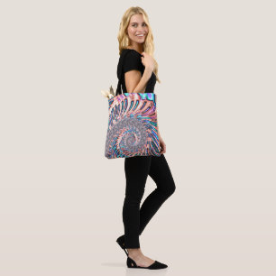 Boho Pastell Rosa und Blau Spiral Abstractes Frakt
