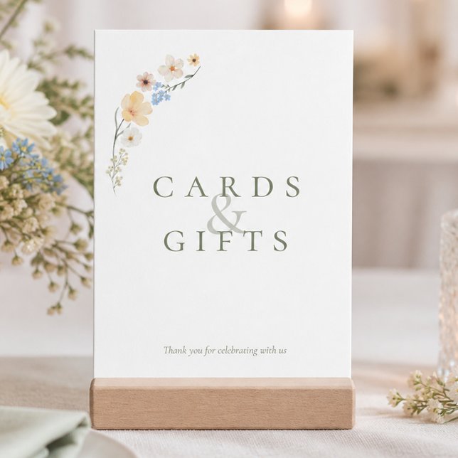 Boho-Pastell-Wildblumen-Hochzeitstisch-Schildchen (Boho Pastel Wildflowers Wedding Tabletop Signs)