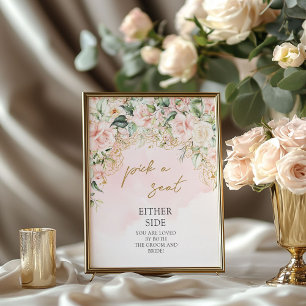 Boho pastellrosa und gold Wählen Sie einen Platz Poster