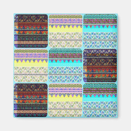Boho Patchwork aus ethnischen Stammesstreifen Magnet