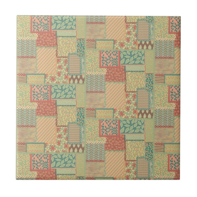 Boho Patchwork Fliese (Vorderseite)
