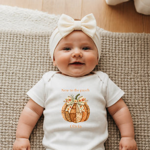 Boho-Patchwork-Kürbis Neu im Garten Neugeborenes Baby Strampler