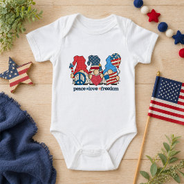 Boho-patriotische Gnome Baby Strampler