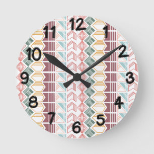 Boho Pattern Runde Wanduhr