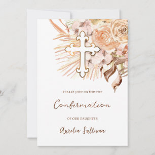 Boho Peach-Blume Bestätigung Einladung