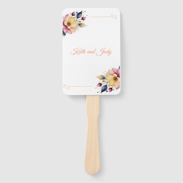 Boho Peachy Floral Fächer (Vorderseite)