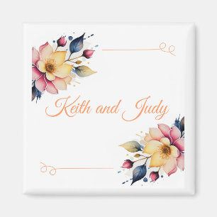 Boho Peachy Floral Magnet