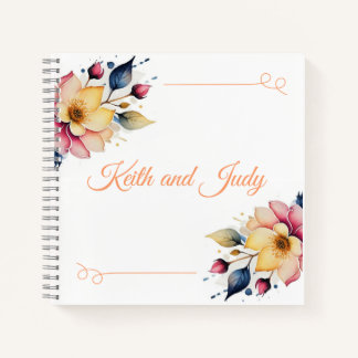Boho Peachy Floral Notizbuch