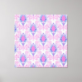 Boho Peacock Feather Jewel Tone-Neon Pink Leinwanddruck