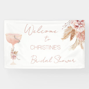 Boho Pearls Prosecco Brautparty Begrüßungsbanner Banner