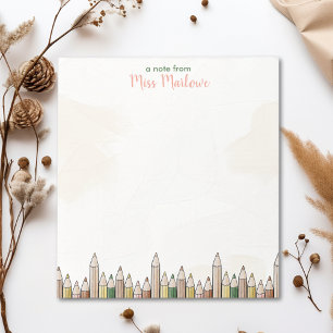 Boho Pencils Lehrer Wertschätzung Personalisiert Notizblock