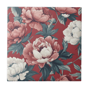 Boho Peonies Keramik Fliesen zum Zuhause-Fußboden