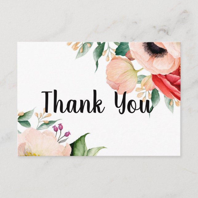 Boho Peony Baby Dusche Danke Karte (Vorderseite)