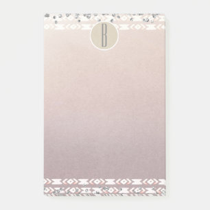 Boho Perle Schimmer Glamour Kraft Rustikales Monog Post-it Klebezettel