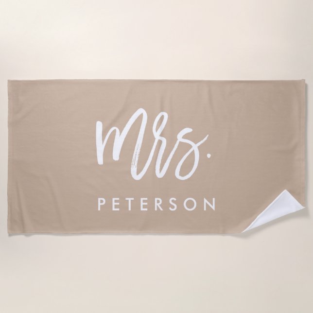 Boho Personalisiert Bachelorette Bride Honeymoon Strandtuch (Vorderseite)