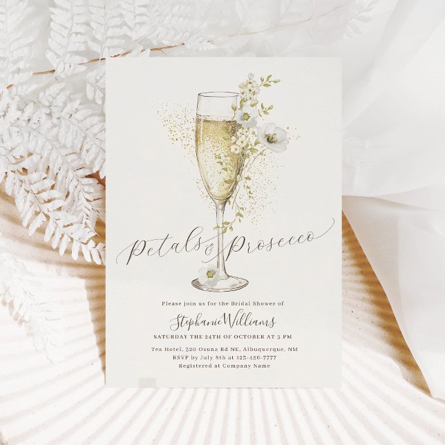 Boho Petals und Prosecco-Brautparty Einladung (Von Creator hochgeladen)