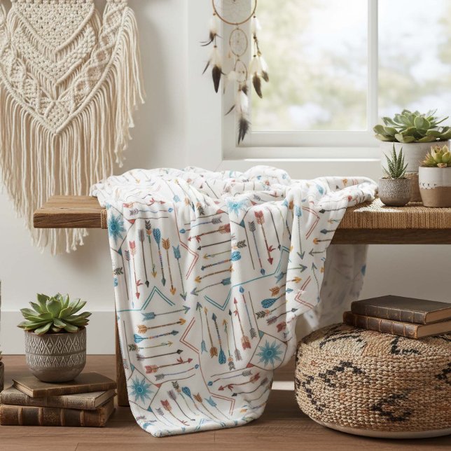 Boho Pfeile und Sun V11 ID748 Fleecedecke (Von Creator hochgeladen)