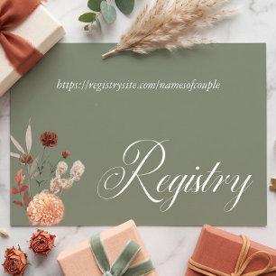 Boho Pfirsich & Rost Floral Sage Grün Brautparty Begleitkarte
