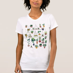 Boho Pflanze Lady Illustration Art T-Shirt