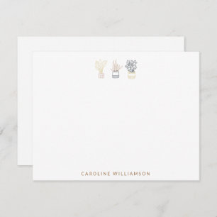 Boho Pflanze Linie Art Illustration Personalisiert Mitteilungskarte