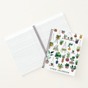 Boho-Pflanzenlady-Illustration Personalisiertes No Notizbuch