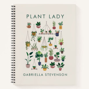 Boho-Pflanzenlady-Illustrationskunst Personalisier Notizbuch