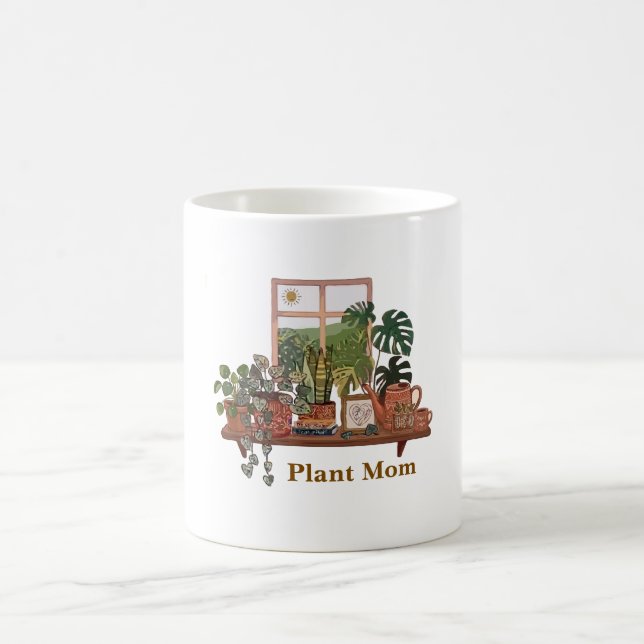 Boho-Pflanzenmutter-Wasserfarbe Innen Garten  Kaffeetasse (Mittel)