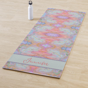 Boho Pink Abstrakte Hübsche Pastell-Wirbel Yogamatte