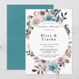 Boho Pink Aquamarin Plum Peony Couples Showeinladu