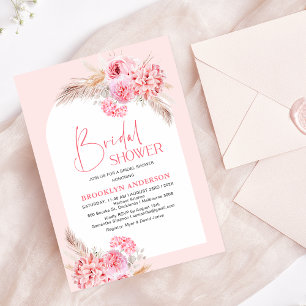 Boho Pink Arch Floral Brautparty Einladung