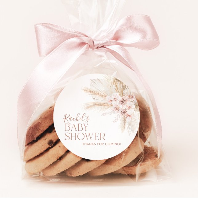 Boho Pink Baby Shower Gefallen Stickers Baby Girl (Von Creator hochgeladen)