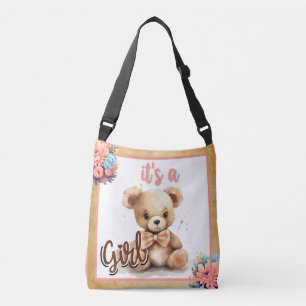Boho Pink Bear Baby Dusche Tragetaschen Mit Langen Trägern