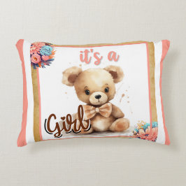 Boho Pink Bear Baby Duschkopf Kissen