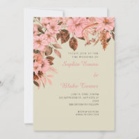 Boho Pink Bläserner Herbst Bamboo Hochzeit