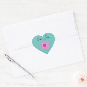 Boho Pink Blume Heart Party Sticker