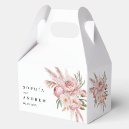 Boho Pink Blume Pampas Grass Wedding Geschenkschachtel