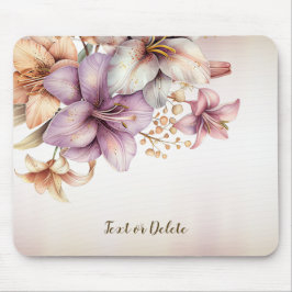 Boho Pink Blume Wasserfarben Elegant Stilvoll Mousepad