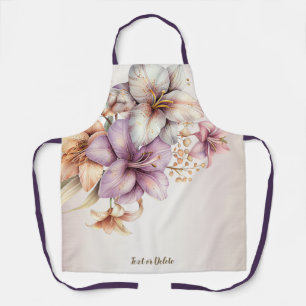 Boho Pink Blume Wasserfarben Elegant Stilvoll Schürze