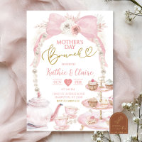 Boho Pink Bow Muttertag Cupcake Brunch