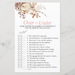 Boho Pink Brautparty über oder unter dem Spiel